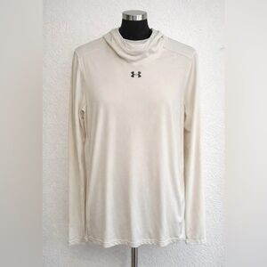Under Armour Long Sleeve Performance Shirt in Cream/Light Beige